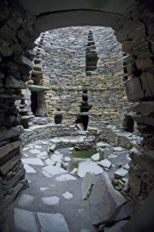 Looking into the interior of Mousa Broch from doorway Mousa Shetland Looking into the interior of Mousa Broch from doorway Mousa Shetland