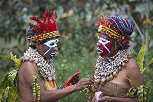 Paiya Sing-sing group preparing for the Paiya show in Western Highlands Papua New Guinea Paiya Sing-sing group preparing for the Paiya show in Western Highlands Papua New Guinea