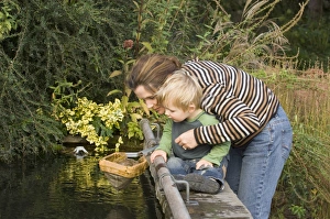 Pond dipping with toddler autumn
