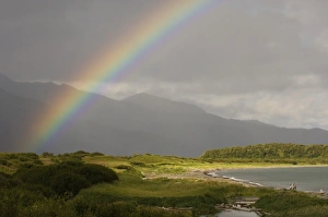 Alaska Prints: Rainbow over Hallo Bay Katmai Alaska July