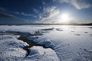 Solway Prints: Saltmarsh on the Solway nr Caerlaverock frozen in winter Dumfries & Galloway Scotland