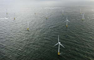 Scroby Sands windfarm off Great Yarmouth on the Norfolk coast Norfolk October