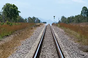 Single track railway near Charter Towers Queensland Australia