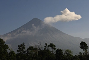 Smoking volcano on the Pacific slope as viewed from Patrocinio Guatemala Smoking volcano on the Pacific slope as viewed from Patrocinio Guatemala