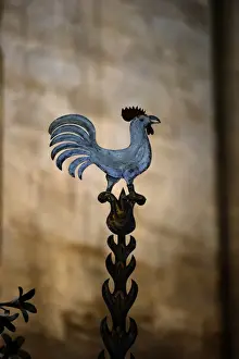 Cockerel Prints: Standard depicting a cockerel in cathedra Santo Domingo de la Calzada La Rioja Spain