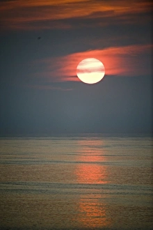 Summer Prints: Sunset over the North Sea ogg North Norfolk coast UK July