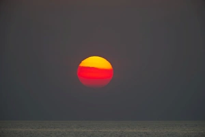 Cley Prints: Sunset over North Sea viewed from Cley North Norfolk summer