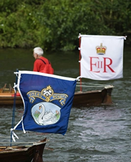 Swan Upping on River Thames at Henley on 22 July 2009 UK