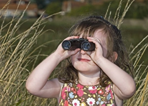 toddler bird watching Cley North Norfolk August