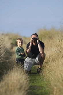 Birding Prints: toddler bird watching Cley North Norfolk August