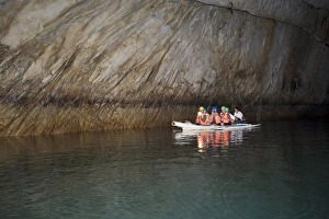 Tourists inside the cave at Puerto Princesa Subterranean River National Park on Palawan Tourists inside the cave at Puerto Princesa Subterranean River National Park on Palawan