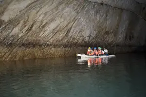 Palawan Prints: Tourists inside the cave at Puerto Princesa Subterranean River National Park on Palawan