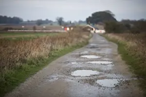 Rspb Reserve Prints: Track at Buckenham Marshes RSPB Reserve in the Yare Valley Norfolk winter