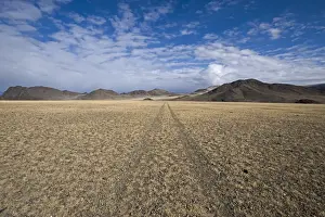 Track across the Steppe near Bayan-Ulgii in the Altai Mountains western Mongolia