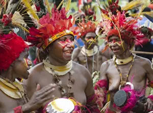 Pacific Prints: Tribal dancers from Simbu Province at Mt Hagen show a Sing-sing in Western Highlands