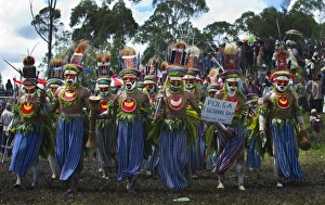 Tribal performers from the Anglimp District in Waghi Province Western Highlands Papua