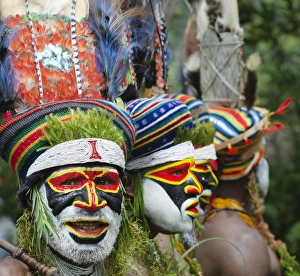 Tribal performers from the Anglimp District in Waghi Province Western Highlands Papua