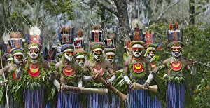 Tribal performers from the Anglimp District in Waghi Province Western Highlands Papua