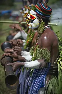 Tribal performers from the Anglimp District in Waghi Province Western Highlands Papua