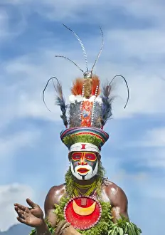 : Tribal performers from the Anglimp District in Waghi Province Western Highlands Papua