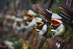 : Tribal performers from the Anglimp District in Waghi Province Western Highlands Papua