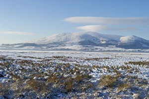 View across frozen Solway at Caerlaverock NNR nr Dumfries Solway Firth Scotland December View across frozen Solway at Caerlaverock NNR nr Dumfries Solway Firth Scotland December