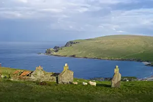 Landscape Prints: View across towards Norwick and abandoned Crofts from the Garths Unst Shetland June