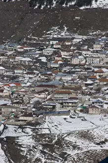 Landscape Prints: Village of Kazbegi within the Great Caucasus Mountains Georgia April
