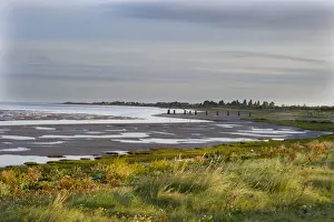 The Wash at Snettisham RSPB Reserve at low tide Norfolk late summer