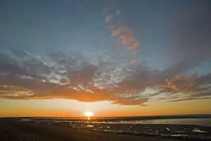 Trending: The Wash viewed from Snettisham RSPB Reserve Norfolk at dusk in winter