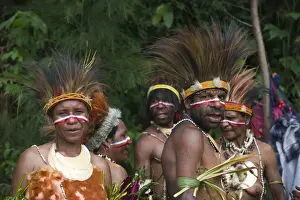Pacific Prints: Western Highland Sing-sing group at Paiya Show in Western Highlands Papua New Guinea